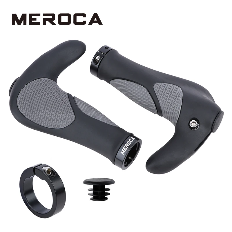 

MEROCA Mountain Bike Integrated Handle TPR Rubber Handle Shell Non slip Riding Handle Bicycle Accessories