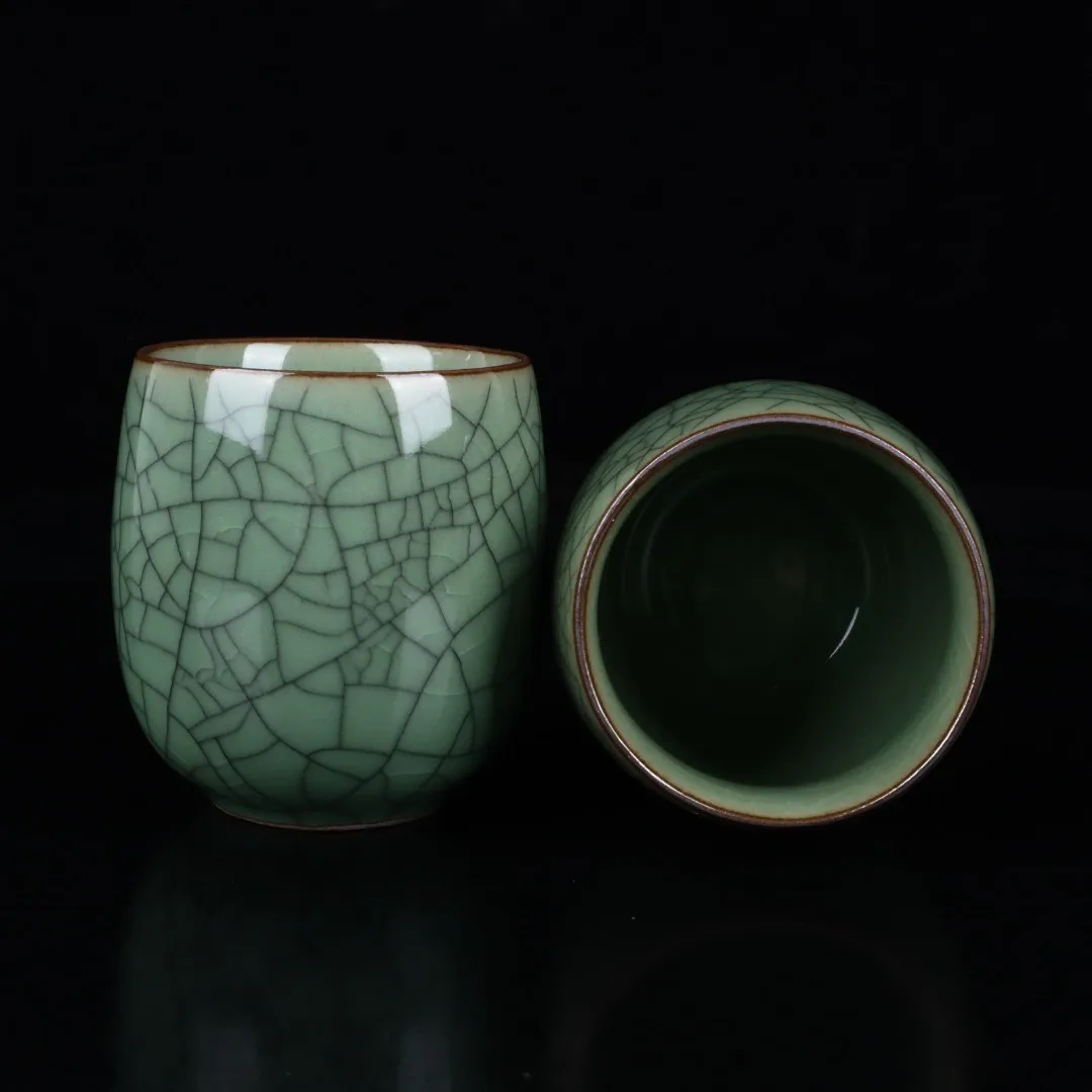 

2pcs Porcelain Teacup China Jingdezhen Ice Cracked Glaze Ceramic Cups Tea Ceremony Gongfu Teaware Health Ceramics Master Cup