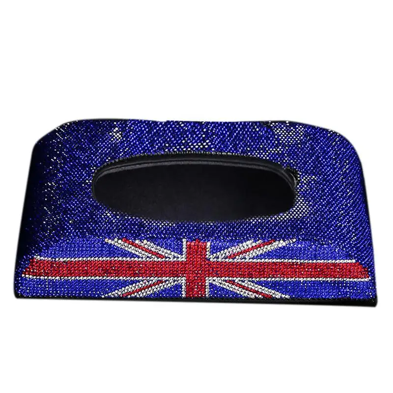 

Tissue Holder Cover Car Tissue Box With Union Jack Flag British Flag Napkin Box Rhinestone Tissue Box Cover And Tissue Holder