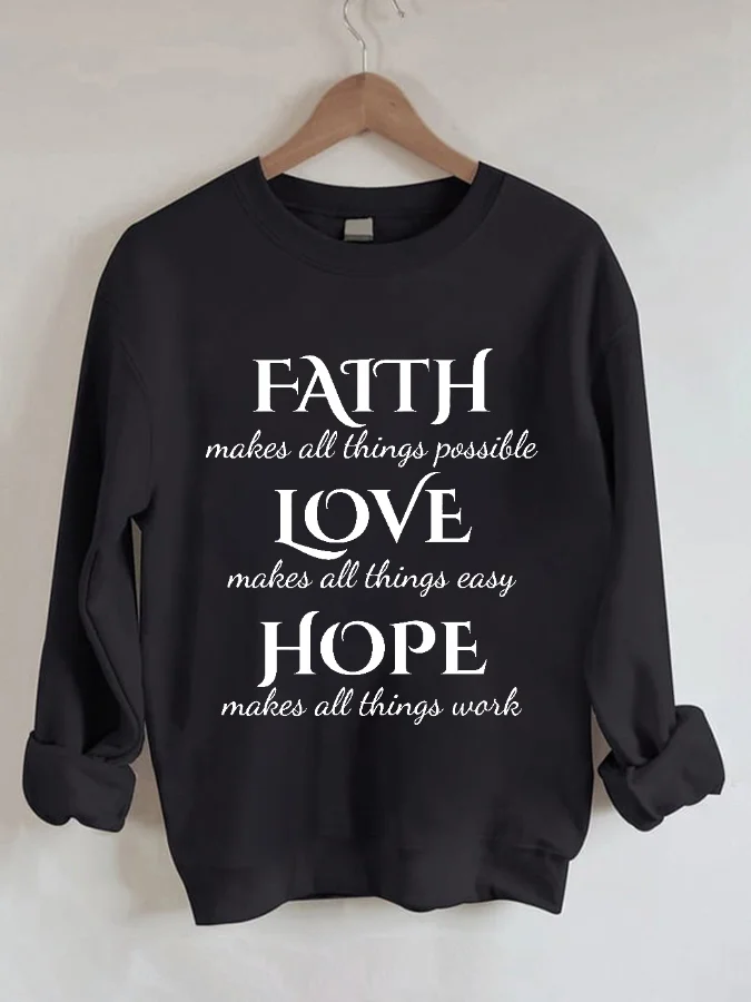

Casual Letter Print Crewneck Sweatshirt