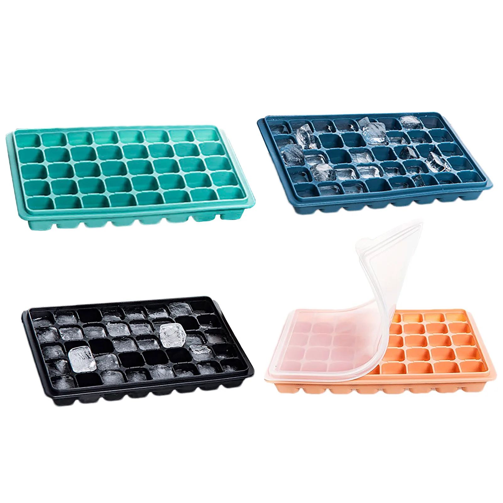 

40-Cavities Ice Cube Molds Food-Grade Silicone Ice Cube Moulds with Non-Spill Lid Safe Food-Grade Silicone Ice Cube Moulds