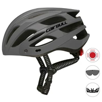 one piece ultra light helmet road mountain bike outdoor riding helmet with tail light brim magnetic suction goggles gift glasses