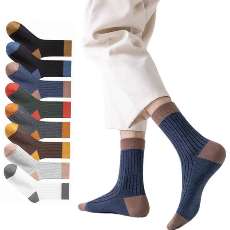 

5 Pair/Lot Business Socks Men's Breathable Cotton Socks Man Winter Sock Casual Anti-bacterial Sokken Meias Chaussette Hombre