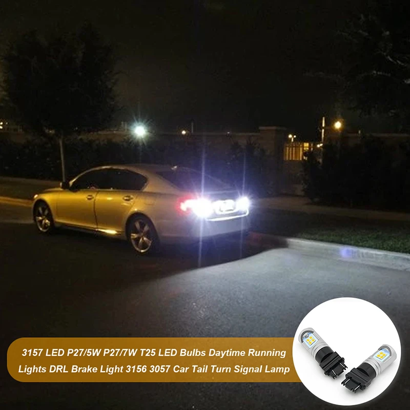 Автомобильные светодиодсветодиодный лампы 3157 3357 4114A 2 шт. дневные ходовые огни