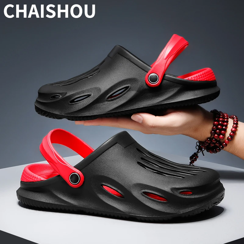 

QZ248 men's Beach Sandals 2022 Summer Hiking Light Garden Breathable Male Clogs Shoes Home Fashion Non-slip Walking Chanclas