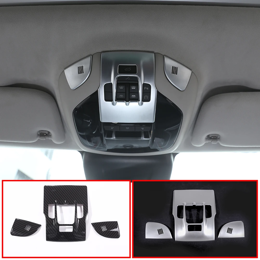 For Maserati Levante Quattroporte 2017 2018 Car Interior Carbon Fiber Chrome Front Reading Light Lamp Cover Stickers Accessories