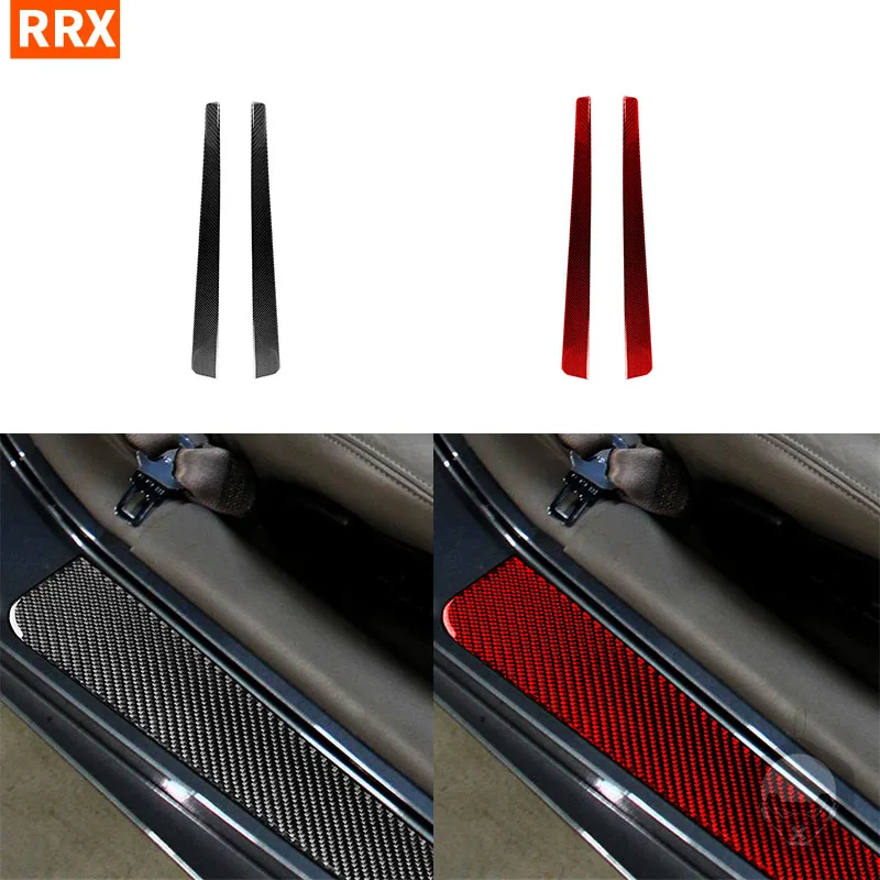 For Chevrolet Corvette C5 1998-2004 Real Carbon Fiber Car Door Sill Step Strips Cover Trim Sticker Interior Styling Accessories