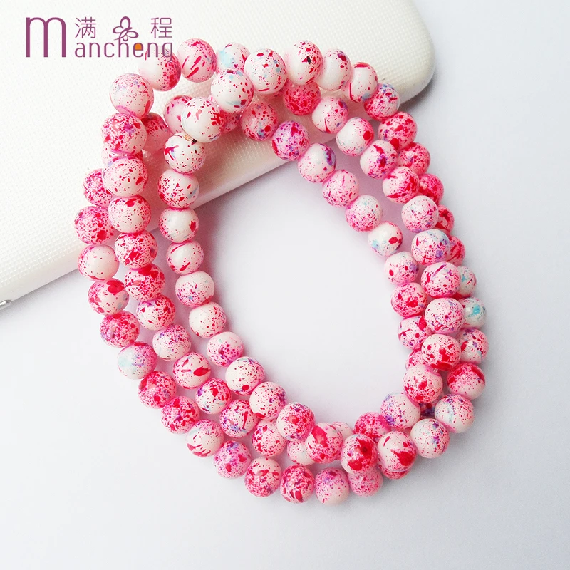 Tiki Official-website 3 шт. слоты Valorant Noel браслеты 6 мм красный цветок фарфоровый стеклянный