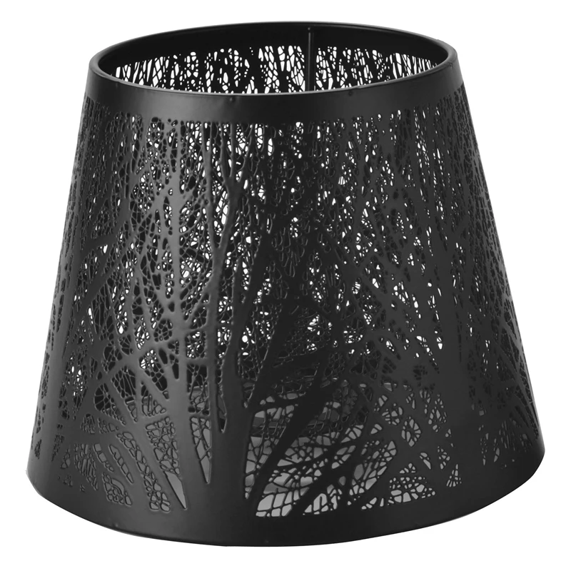 

Hot YO-Small Lamp Shade Clip On Bulb,Barrel Metal Lampshade With Pattern Of Trees For Table Chandelier Wall Lamp