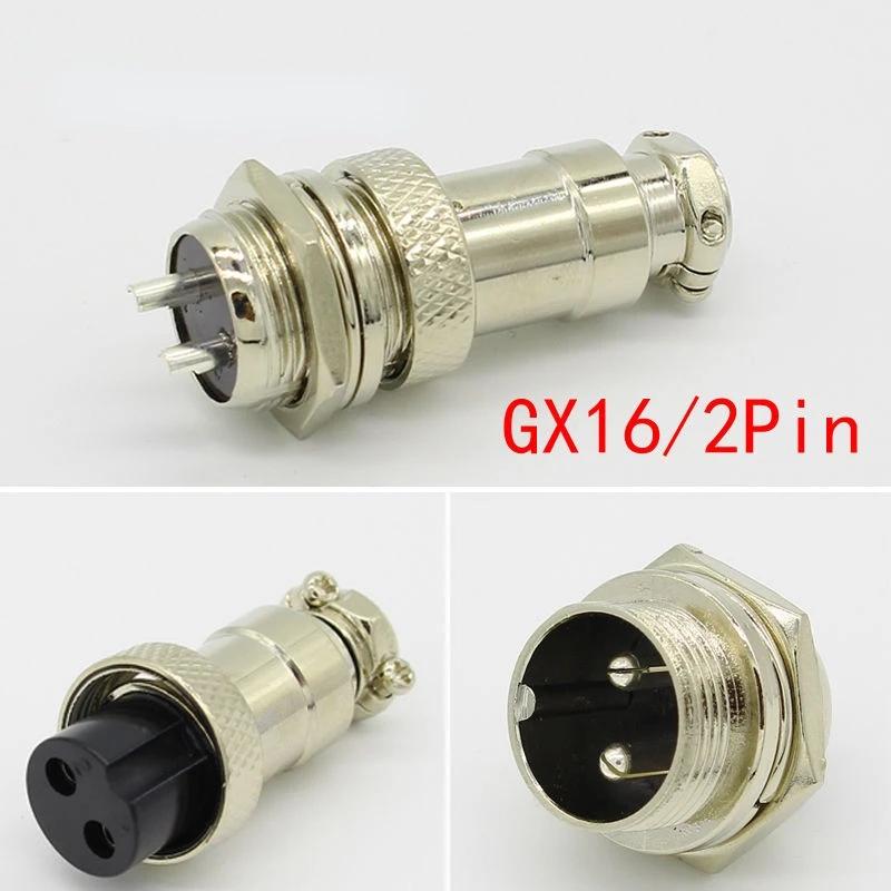 

1set GX16 2 Pin Male & Female Diameter 16mm Wire Panel Connector L70 GX16 Circular Connector Aviation Socket Plug