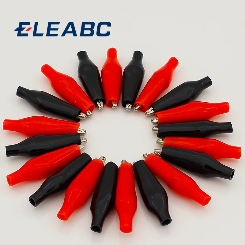 

Металлические зажимы крокодил ELEABC 20 шт., 28 мм, черные и красные