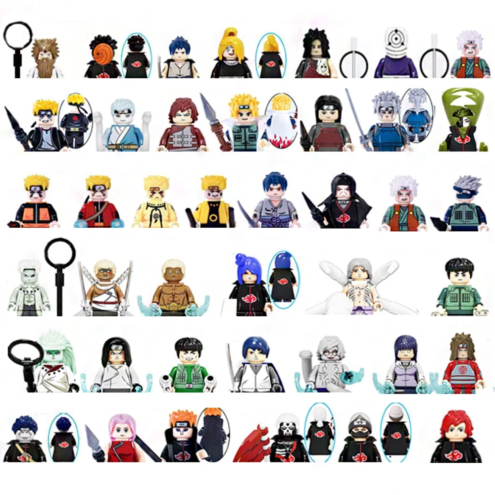 

Naruto Blocks Anime Sasuke Kakashi Madara Zetsu Might Guy Rock Lee Mini Action Toy Figures Assemble Bricks Toys Kid Gifts