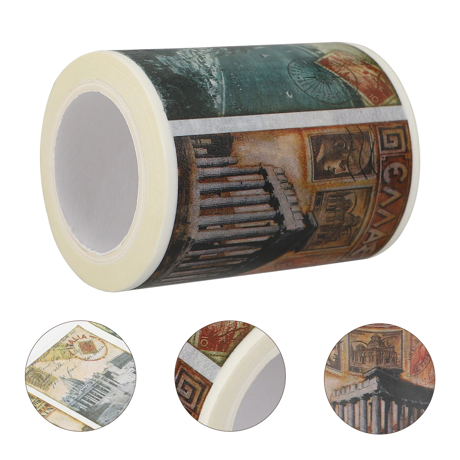 

Tape Washi Paper Tapes Retro Stickers Vintage Adhesive Scrapbooking Writable Decorative Wide Stamp Planners Wrapping Gift Diary