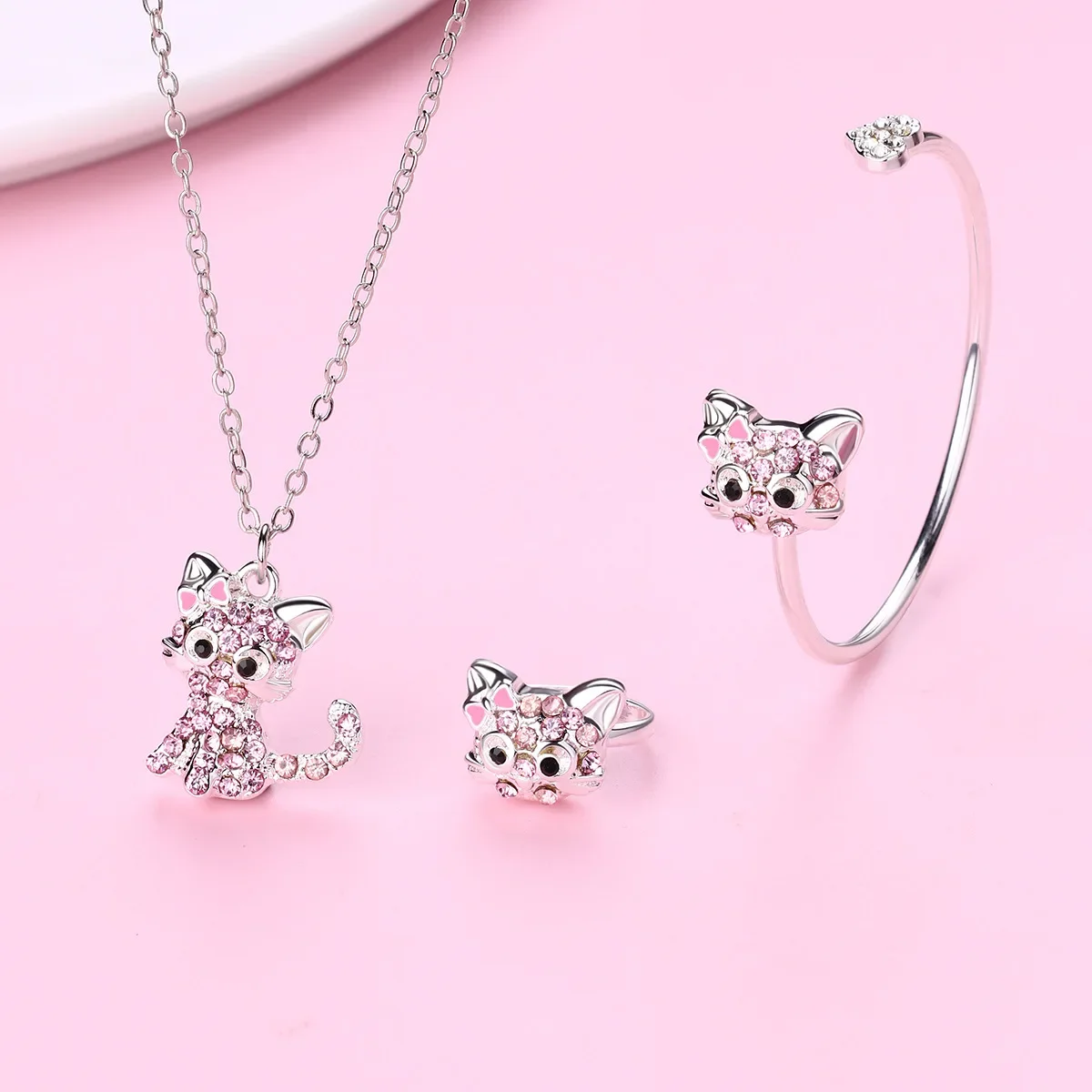 Luoluo &amp baby 3 шт./набор искусственная кожа милый кот сплав набор для девочек