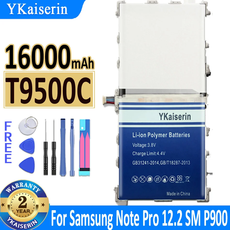 

YKaiserin Battery T9500C T9500E 16000mAh for Samsung Galaxy Note Pro 12.2 SM-P900 P901 P905 T9500C T9500U T9500K Akku Bateria