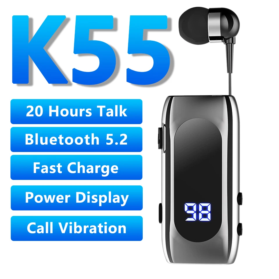

K55 Bluetooth 5.2 Clip Earphone Cable Organizer Wire Winder High Quality Earphone Single Clip On Holder Lotus Headset F920 F910