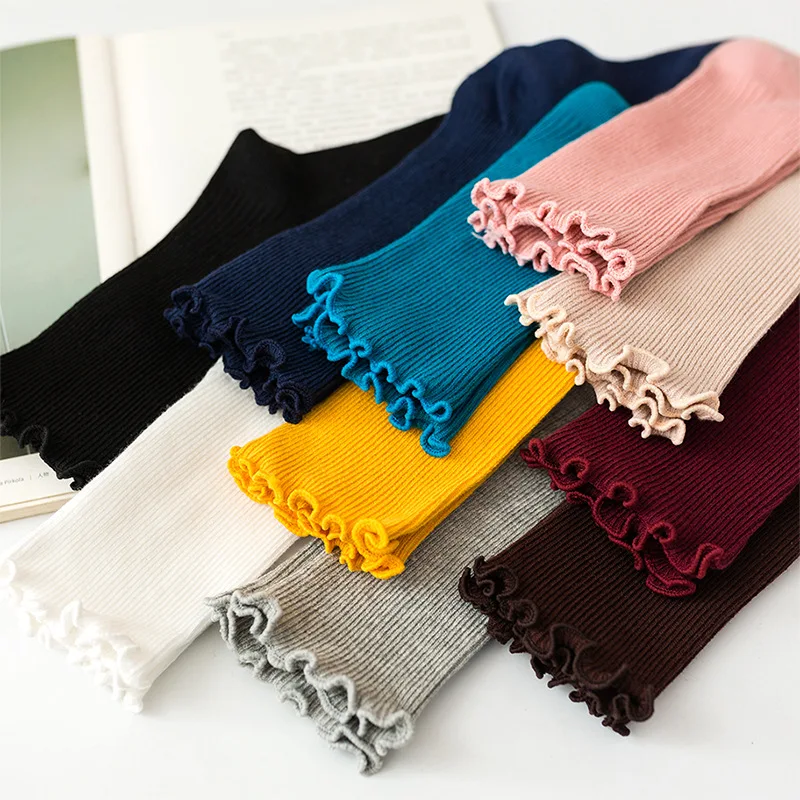 Женские хлопковые носки с рюшами