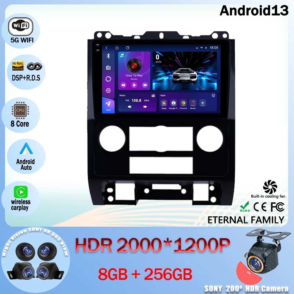 

Android 13 Car Radio Multimedia Video Player Navigation Stereo GPS For Ford Escape 2007 2008-2012 BT 5G WIFI DSP 4G No 2 din dvd