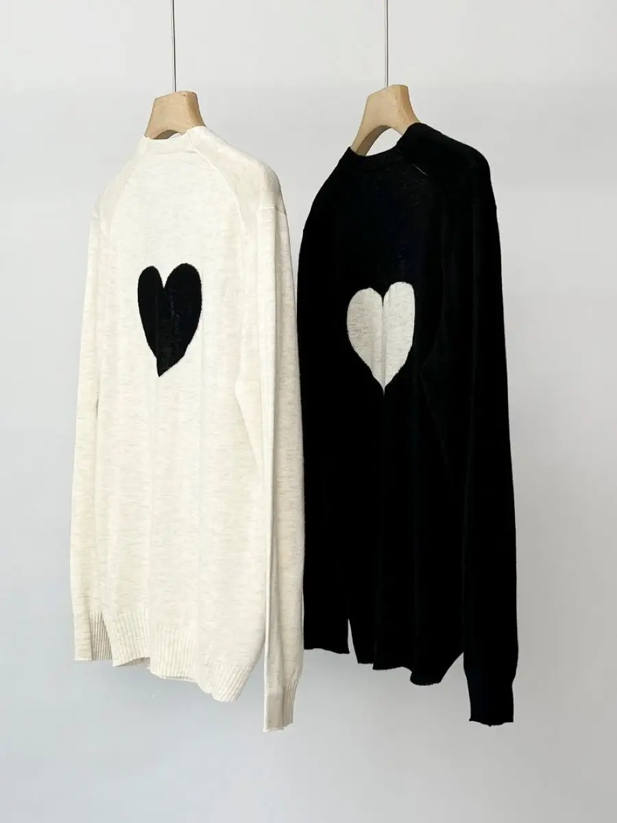 

Женский жаккардовый кардиган в форме сердца, однобортный Повседневный свитер из 100% шерсти с V-образным вырезом и длинным рукавом