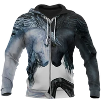 drop shipping autumn hoodies beautiful horse 3d printed mens sweatshirt unisex streetwear zipper pullover casual jacket 30