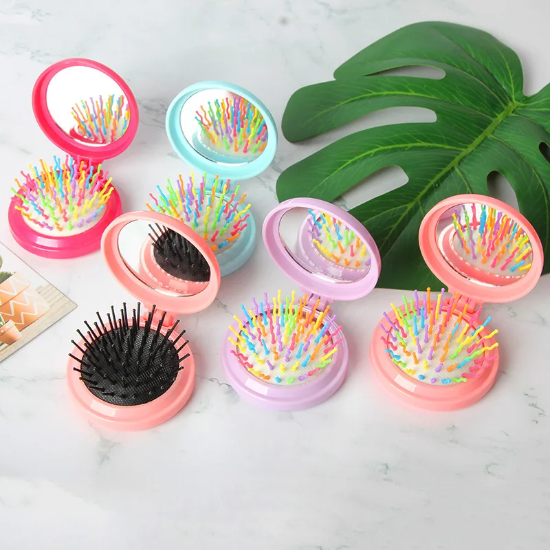 

Мини складной массажер для головы мультяшная подушка безопасности расческа для волос Антистатические аксессуары для укладки портативная Детская щетка для волос для девочек