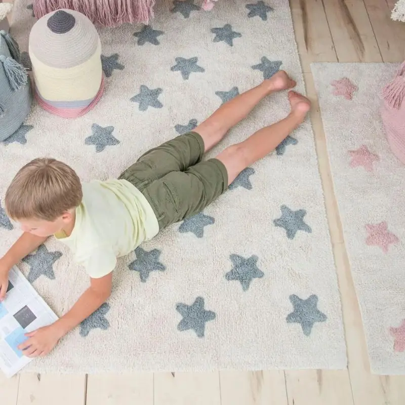 

Коврик игровой Детский плюшевый в виде звезды, прямоугольный мягкий коврик для ног, синий Пушистый Ковер для гостиной