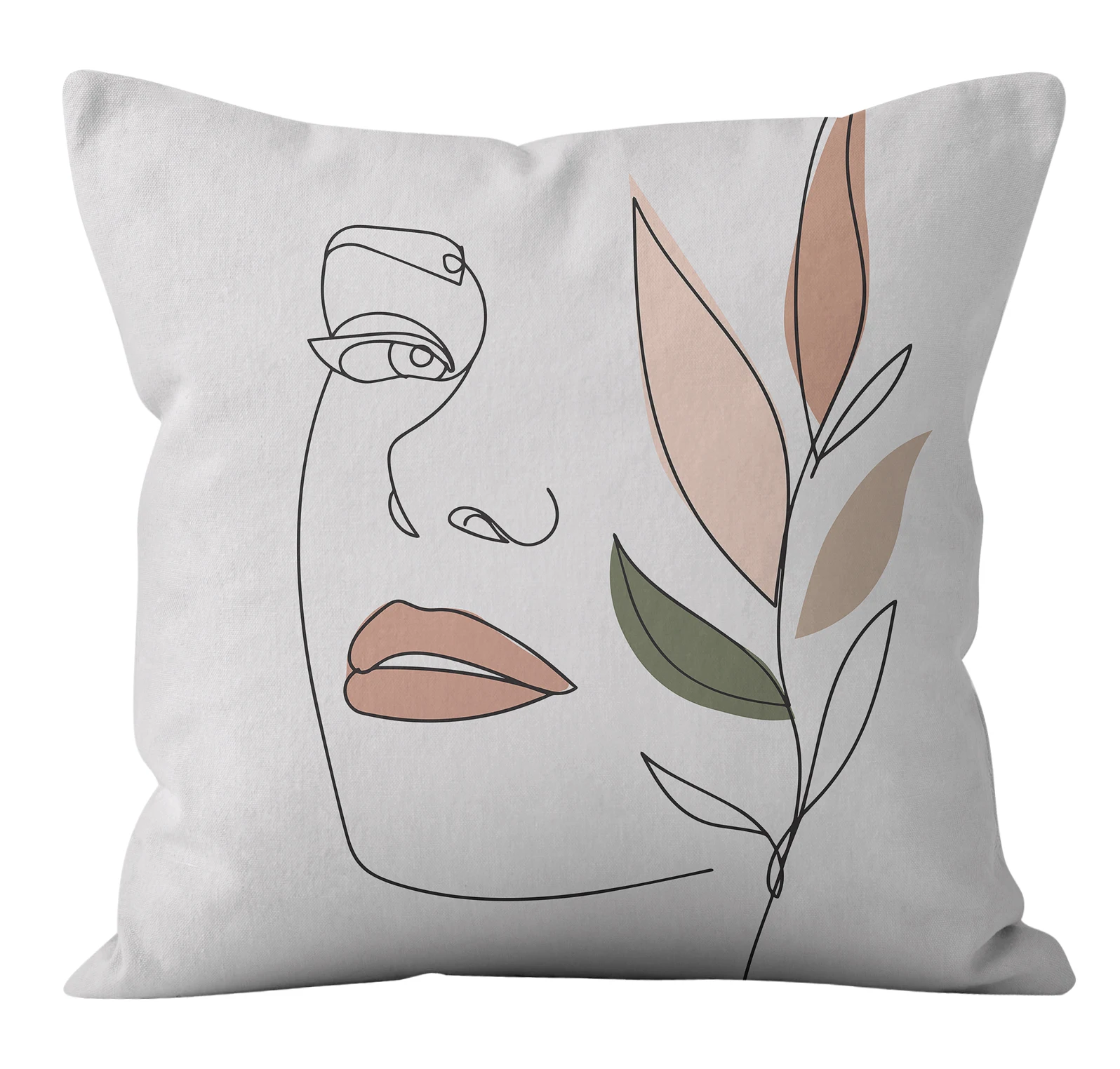 

Чехол для диванной подушки, квадратный, 45 х 45 см, с абстрактным изображением растений