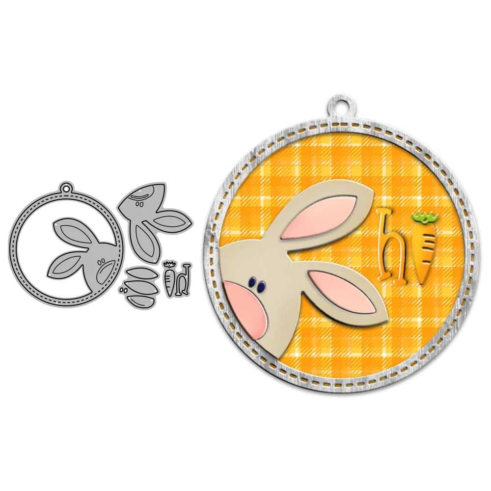 

MangoCraft Easter Rabbit Head Round Shaker Metal Cutting Dies Embossed DIY Scrapbooking Supplies Cut Dies For Cards Ornaments