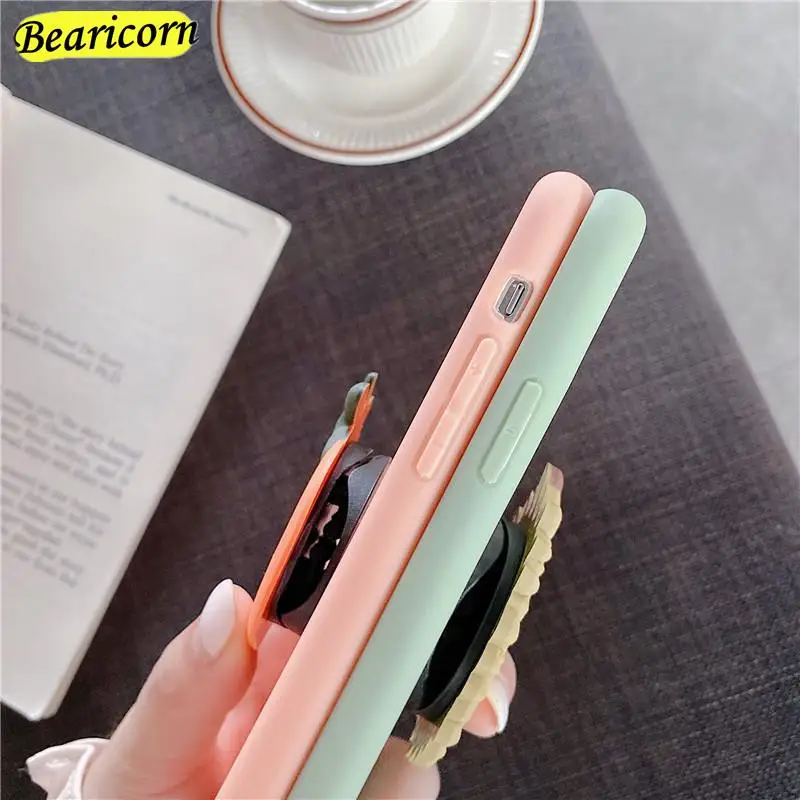 Мультяшный Чехол-держатель для телефона iPhone 14 13 12 mini 11 Pro Max 6 6s 7 8 Plus X Xs XR авокадо