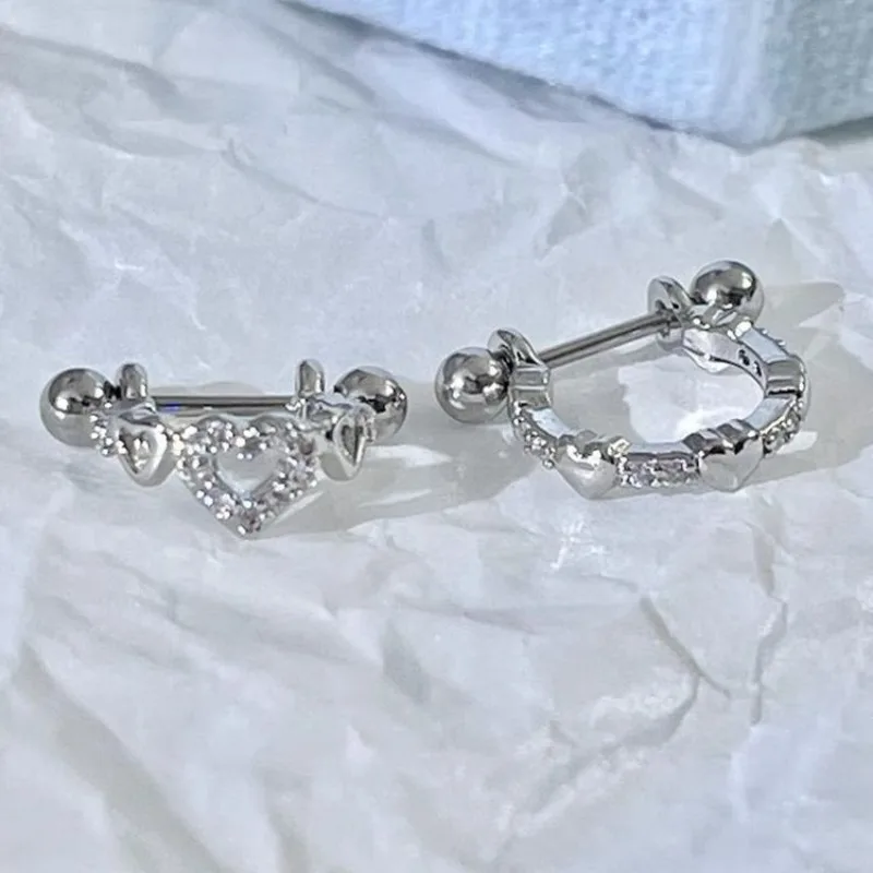 1 шт. новые полые серьги с кольцевой костью для ушей модные нежные серебряные