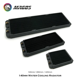 Тонкий радиатор для водяного охлаждения ПК, 27 мм, медный, 140 мм, 280 мм, 420 мм, для 140 мм кулера, сделай сам, чехол для компьютера, жидкий, Холодный ряд