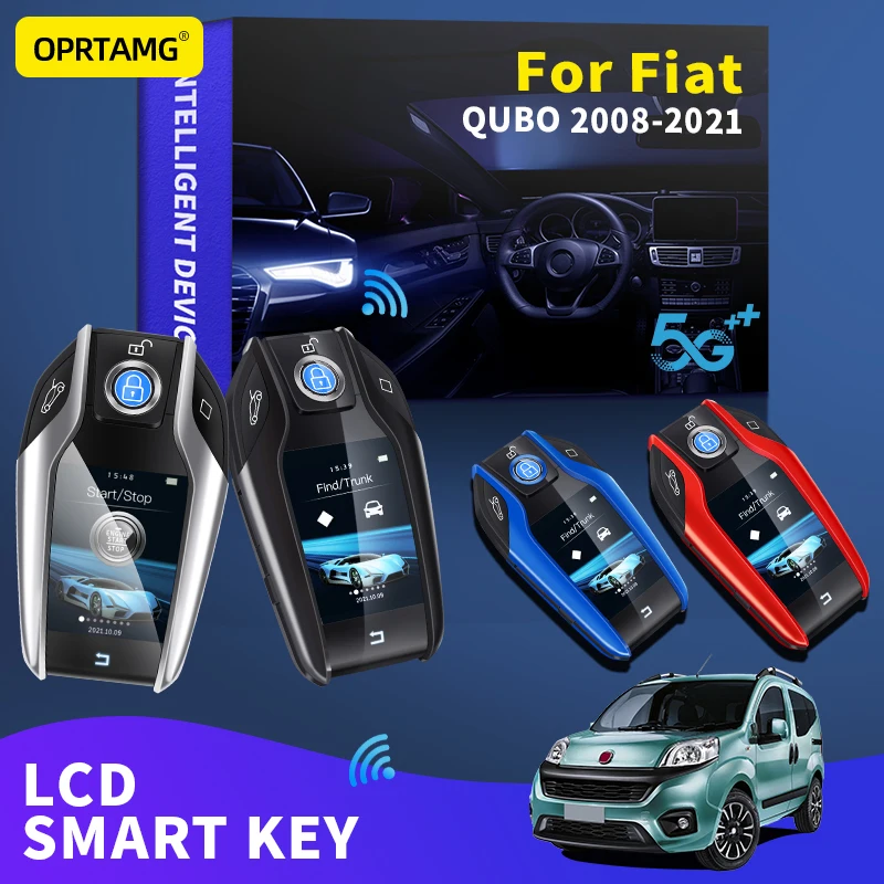 

OPRTAMG для Fiat QUBO 2008 2009 2010 2011 2012 2013 2014 2015 2016 2017 2021-Автомобильный смарт-ключ с ЖК-дисплеем аксессуары брелок чехол для ключей