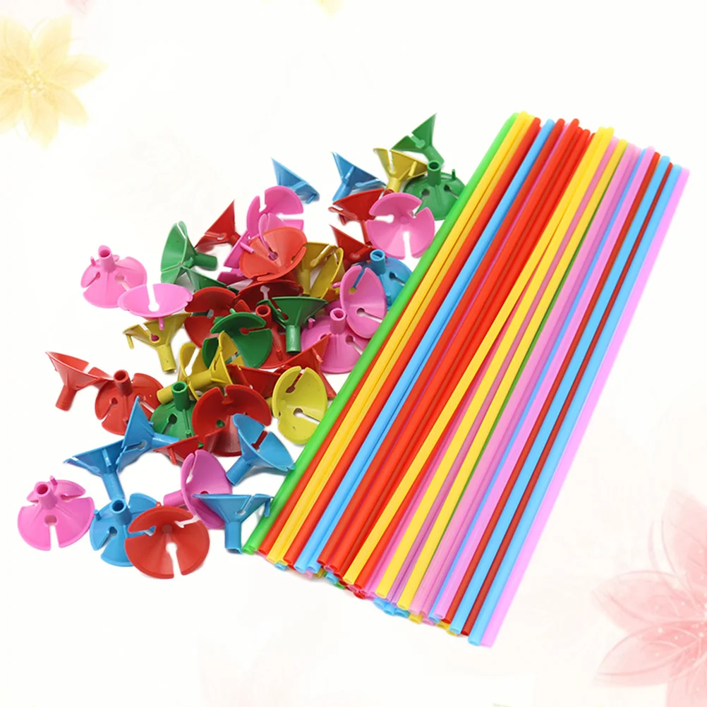 

100 Set of Multiful Balloon Sticks Holders Balloon Holders with Cups for Party Anniversary Wedding Graduation Birthday