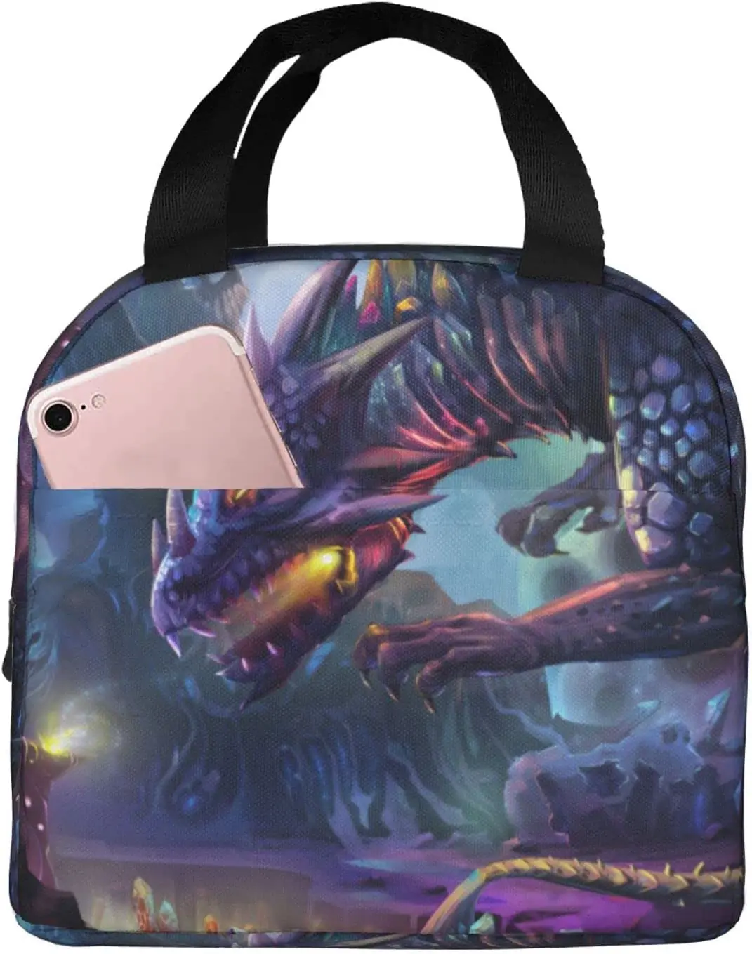 

Mystery Dragon Lunch Bag Portable Reusable Tote Bags Insulated Cooler Lunch Box For Men And Women Office Picnic