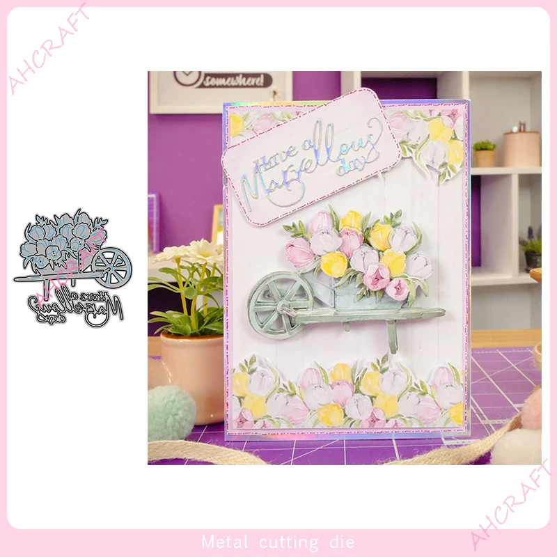Тележка для цветов Металлические пресс-формы сделай сам Скрапбукинг Фотоальбом