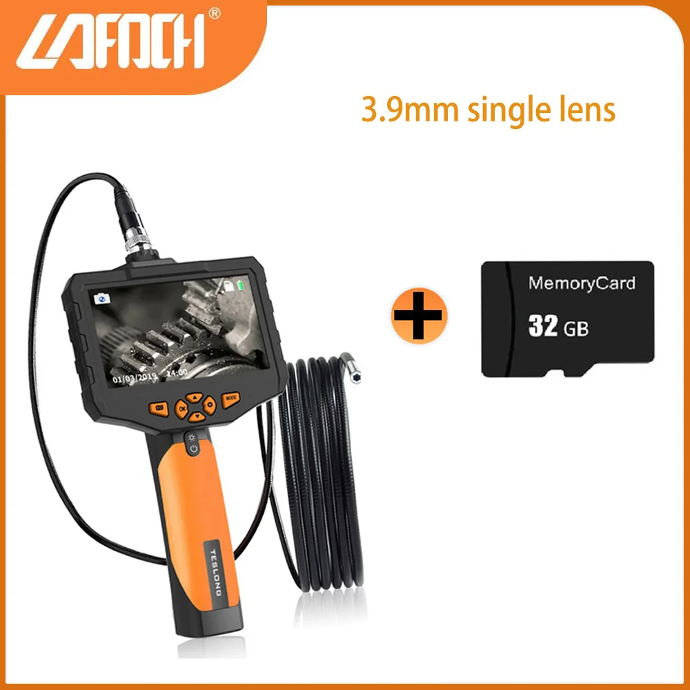 

3.9mm HD Industrial Endoscope Camera Waterproof cable Pipe check Borescope with 4.3" LCD Screen for automotive maintenance