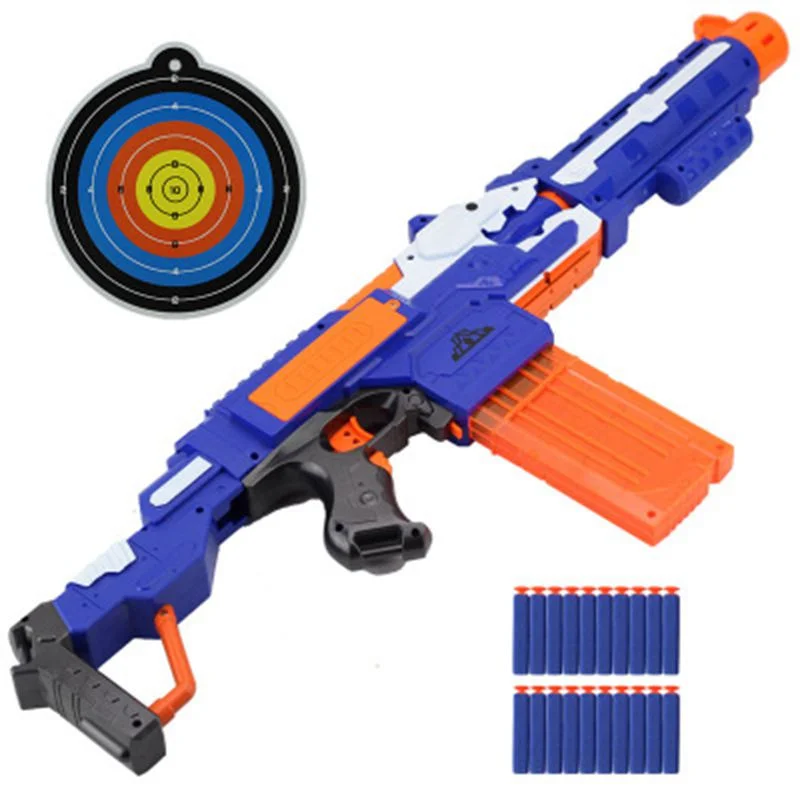 

New Electric Continuous Firing Soft Bullet Gun with Target Children's Toy Gun Submachine Parent-child Rifle Gun