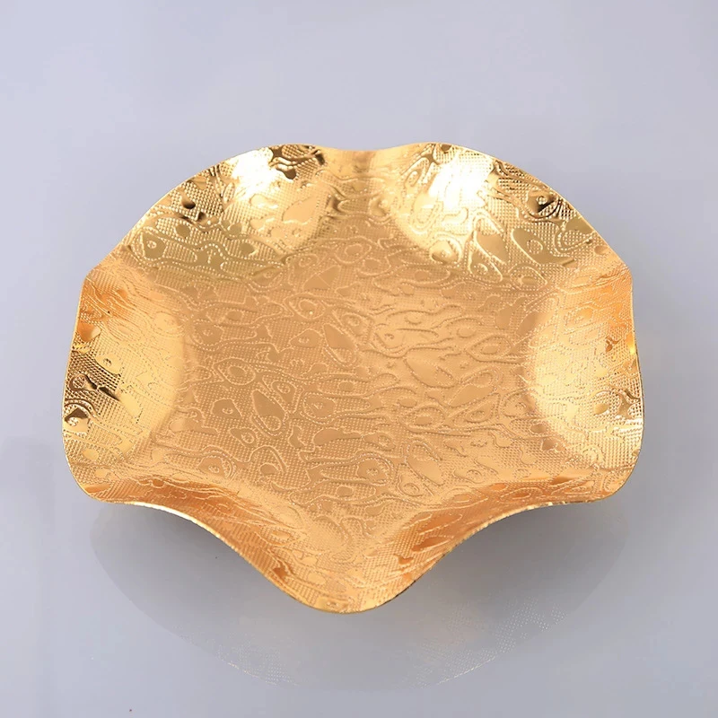 

PEANDIM Metal Snack Tray Luxury Alloy Fruit Tray Fashion Nuts Bowl For Home Hotel Serving Tray Party Table Decoraiton