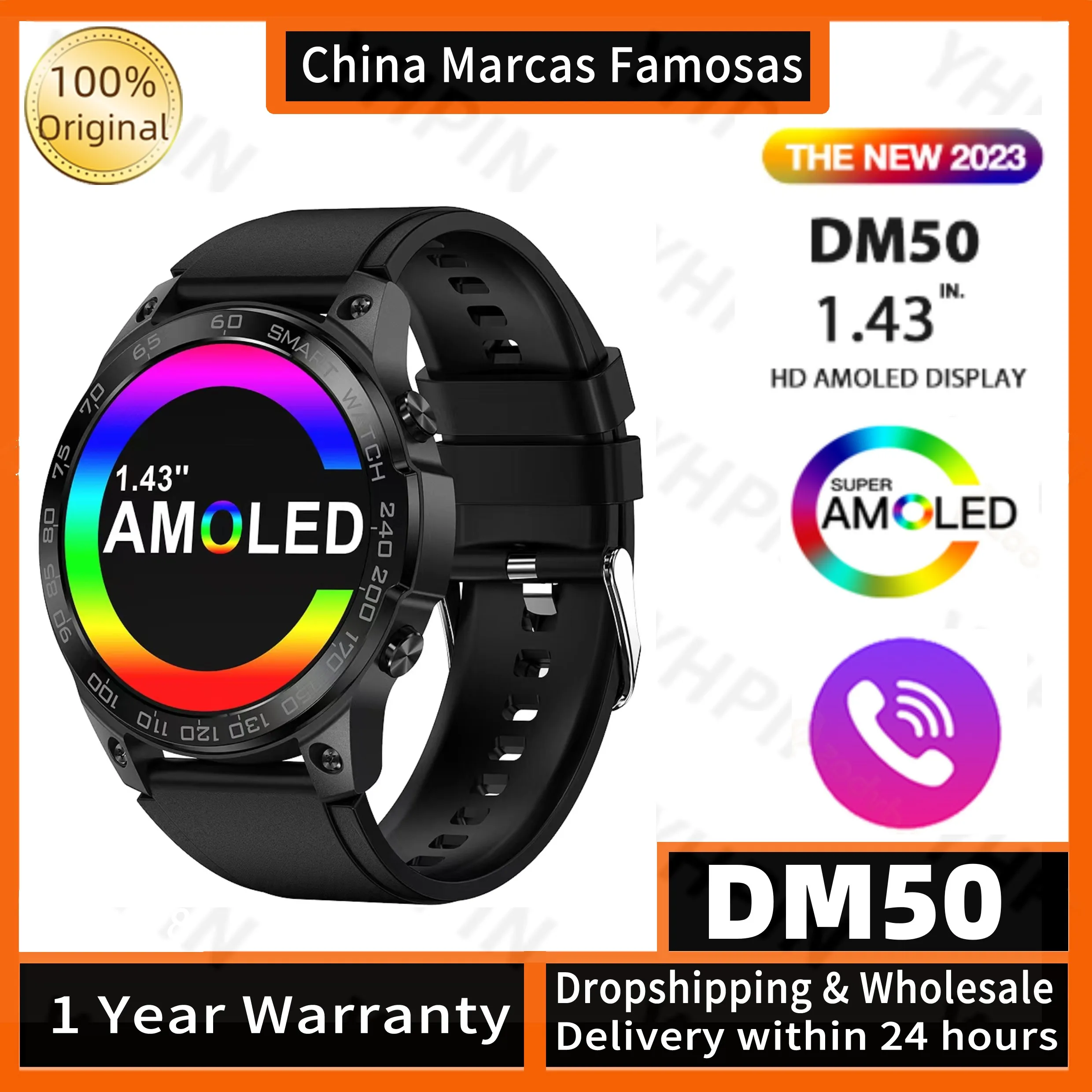 

IWO Pro DM50 Smart Watch Sport IP68 Waterproof AMOLED HD Full Touch Screen Bluetooth Call NFC 400mAh Battery Smartwatch