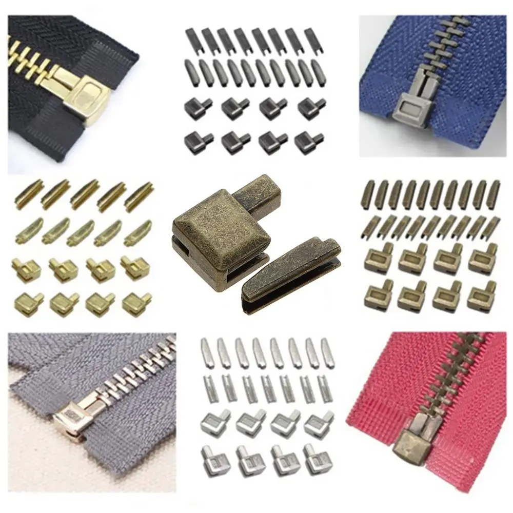

10pcs Home Bolt Buckles DIY Metal Zipper Stoppers Clothing Accessories Sewing Zippers Repair Zipper Stopper