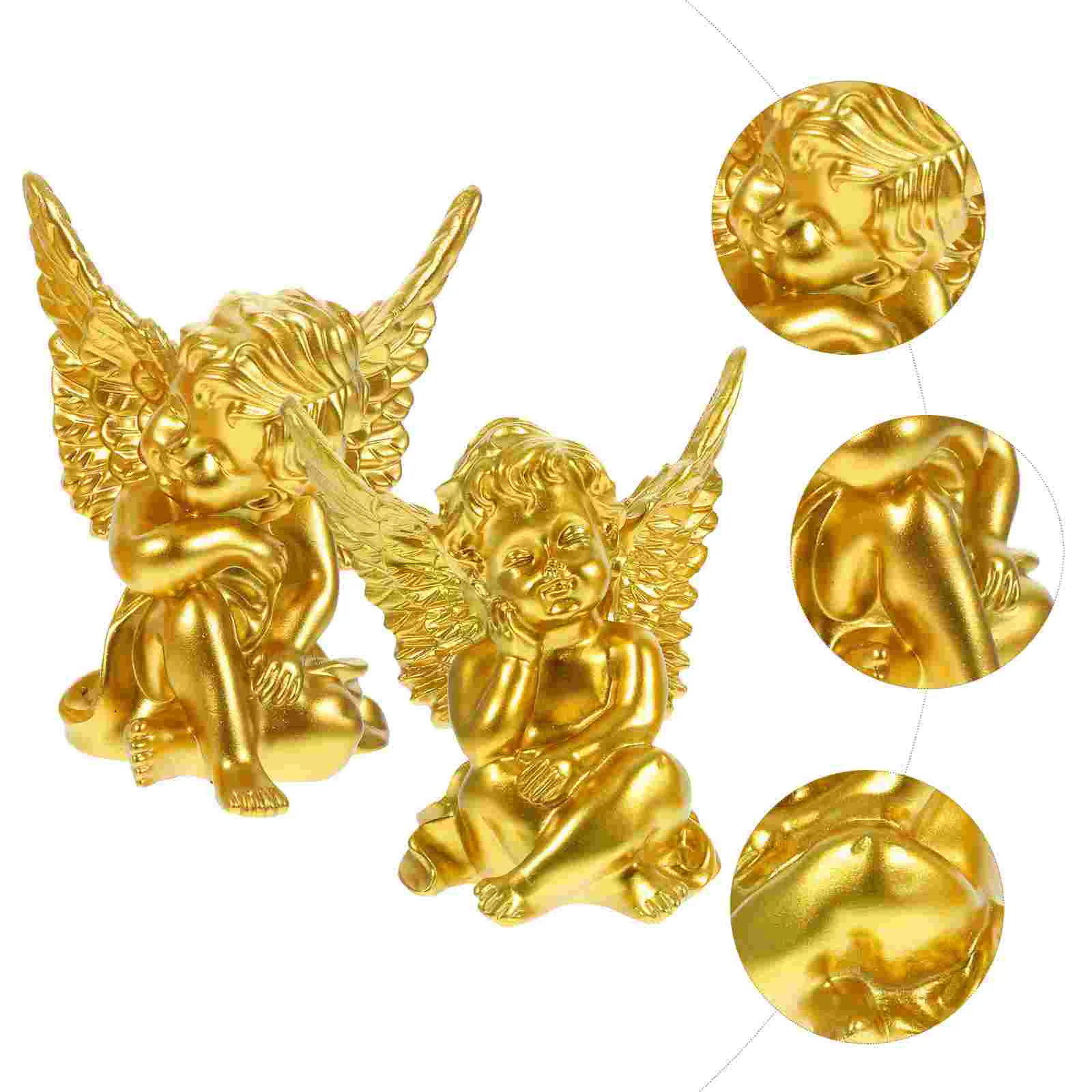 

2pcs Adorable Angel Sculpture Memorial Statue Angel Sculpture Angel Decoration