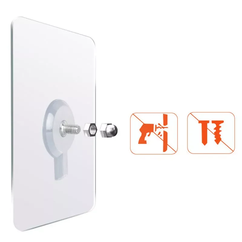

Punch-Free Non-Marking Screw Stickers Adhesive Wall Hooks Hanger Bathroom Kitchen Hardwall Drywall Picture Hanging Kit U2