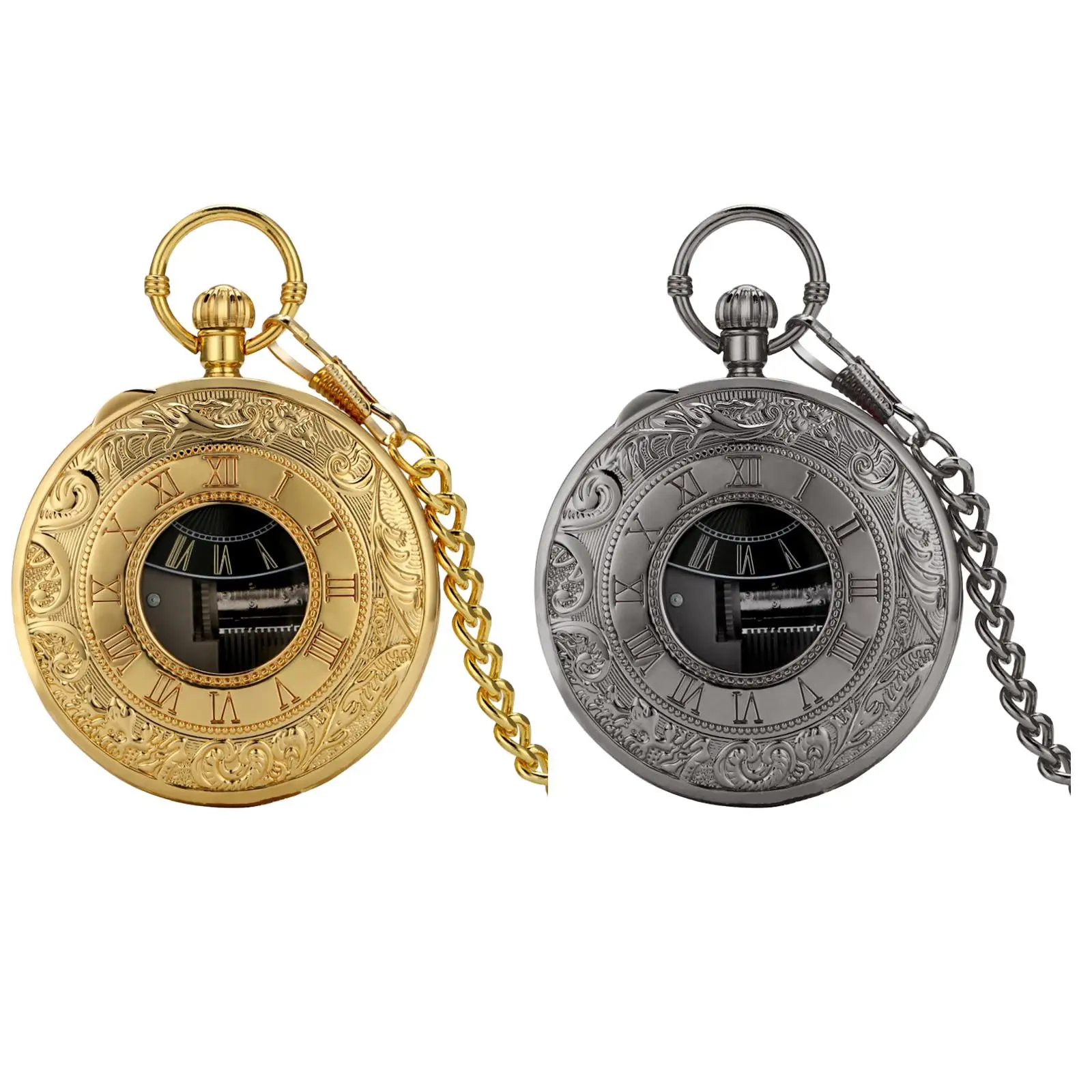 

Quartz Pocket Watch with Chain Musical Movement Detachable Chain