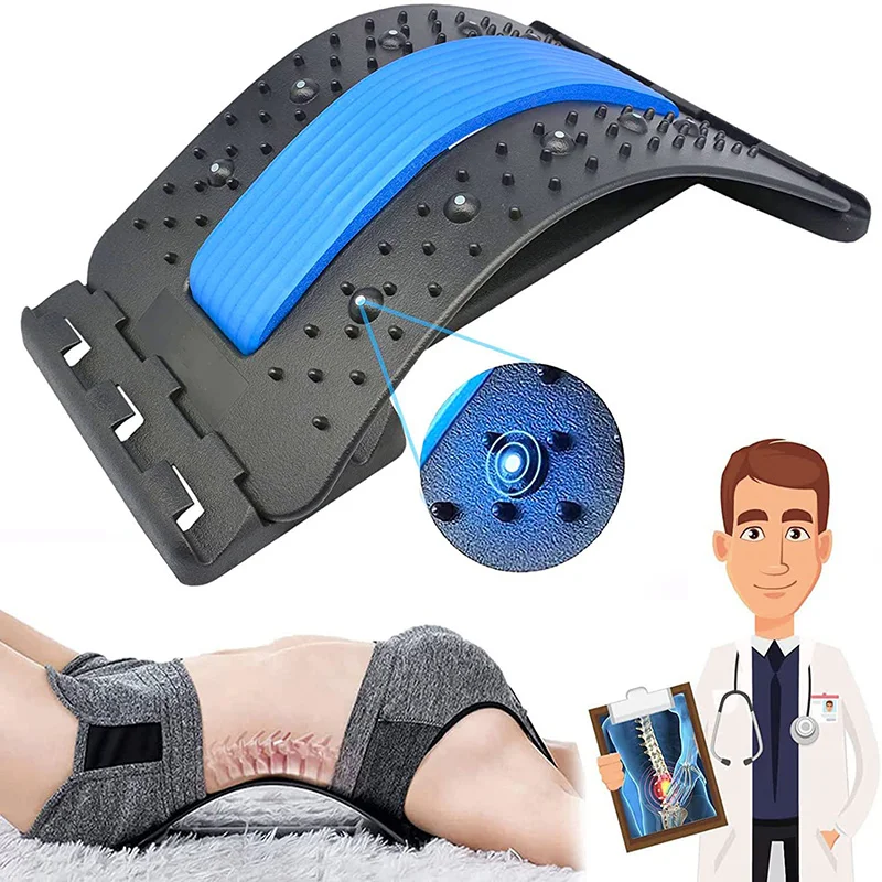 

Back Stretching Device Back Massager for Bed Chair CarMulti-Level Lumbar Support Stretcher Spinal Lower Upper Muscle Pain Relief