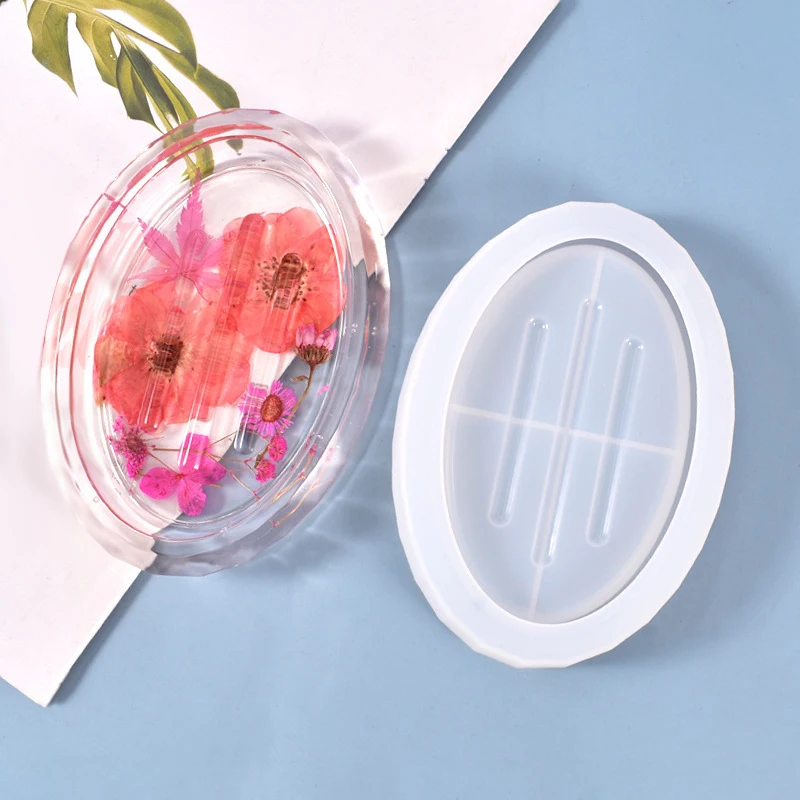 

Прозрачная клеевая форма «сделай сам», практичная овальная коробка для хранения мыла, силиконовая форма