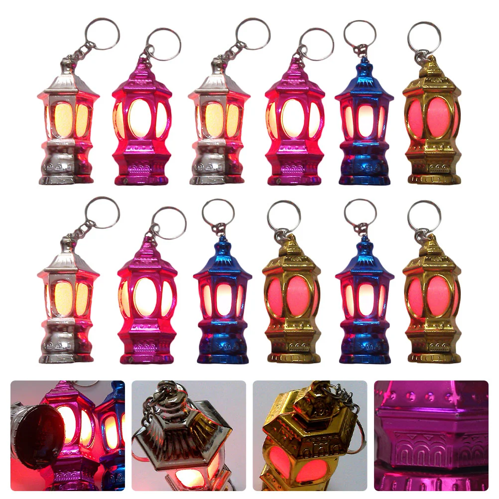 

40Pcs Hanging Lantern Key Chain Pendants with LED Light for Ramadan Festival