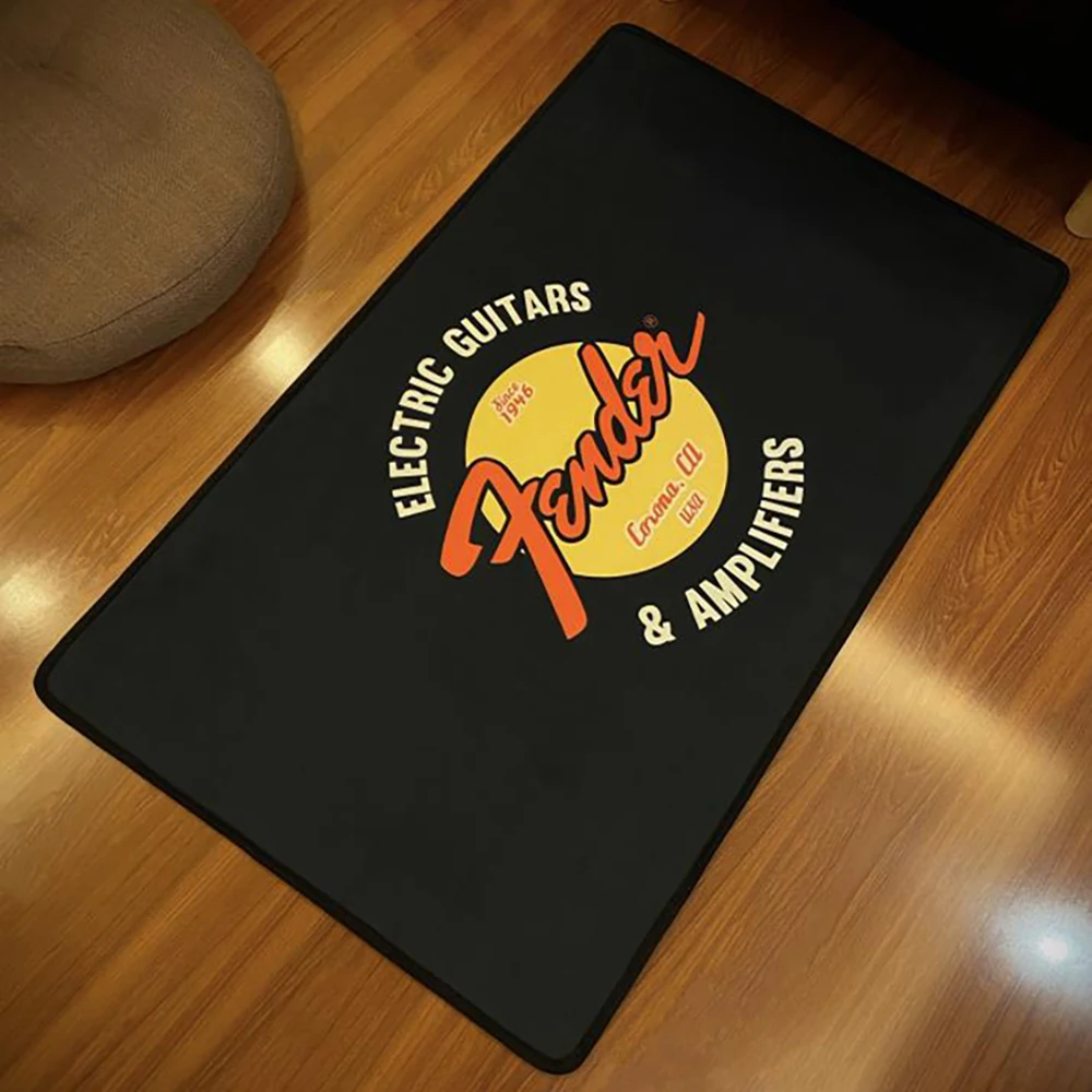 

Guitar Rock Round Carpet Pad Music Room Bedroom Home Decor
