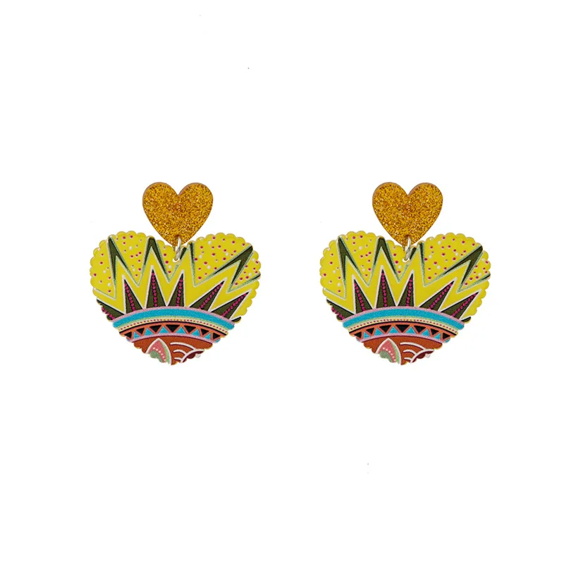 Акриловые серьги в этническом стиле