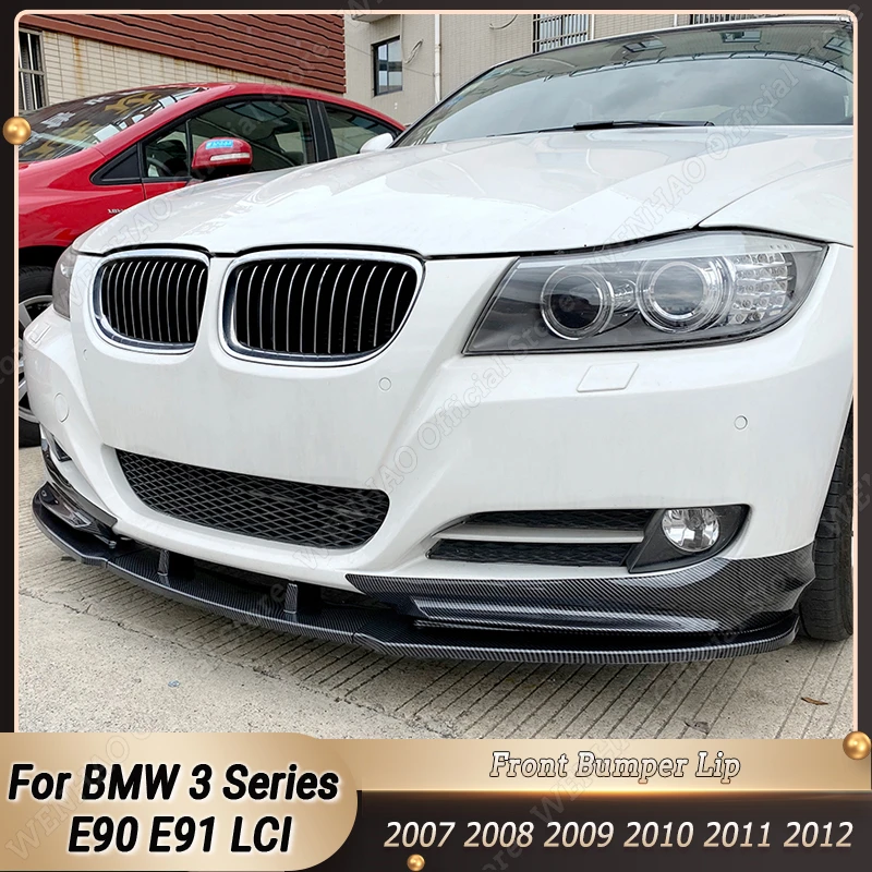 

5PCS Car Front Bumper Lip Body Kit Spoiler Splitter Bumper Canard Lip Splitter For BMW 3 Series E90 E91 LCI Facelift 2007-2012