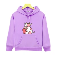 kids cut cow hoodies kawaii strawberry and cow print sweatshirts boys top pullover aesthetic toddler girls clothes for children